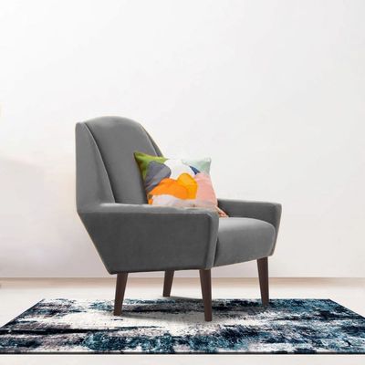 Aabrina 1 Seater Velvet Sofa - Grey