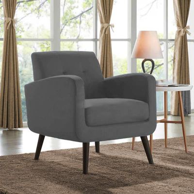 Aflavik 1 Seater Velvet Sofa - Grey