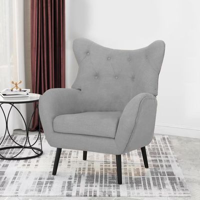 Aklo 1 Seater Fabric Sofa - Light Grey