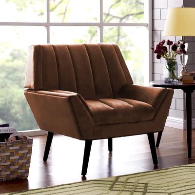 Auston 1 Seater Leather Sofa - Brown