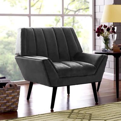 Auston 1 Seater Leather Sofa - Dark Grey
