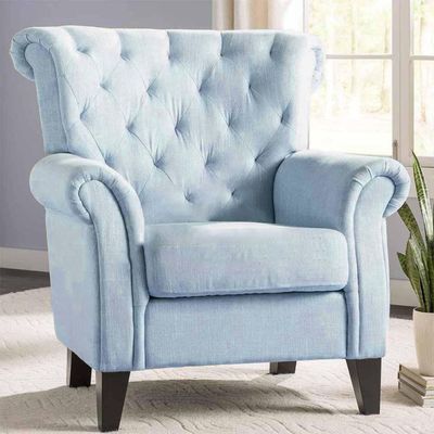 Bronston 1 Seater Fabric Sofa - Blue