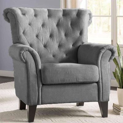 Bronston 1 Seater Fabric Sofa - Grey