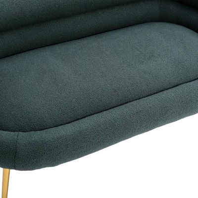 Flared 2 Seater Fabric Sofa - Green