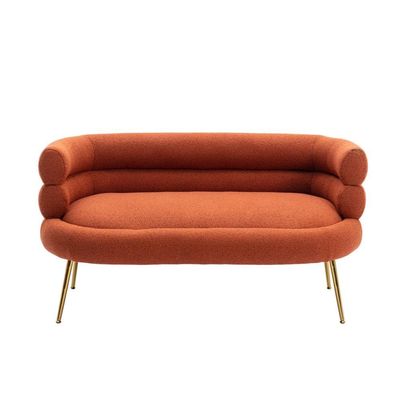 Flared 2 Seater Fabric Sofa - Orange