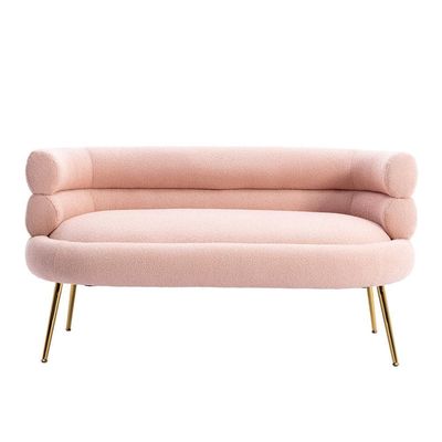 Flared 2 Seater Fabric Sofa - Pink