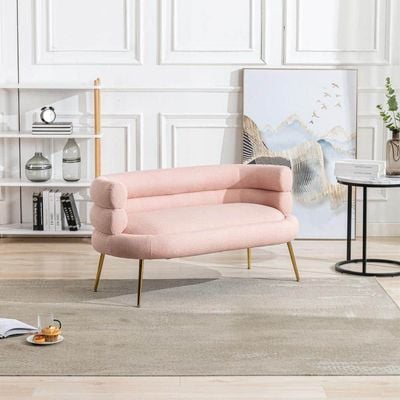 Flared 2 Seater Fabric Sofa - Pink