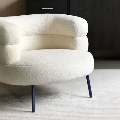Nordic Boucle 1 Seater Fabric Sofa - White