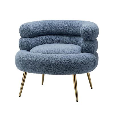 Virbius Barrel 1 Seater Fabric Sofa - Blue