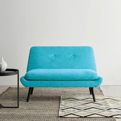 Parup Armless 2-Seater Fabric Sofa - Blue