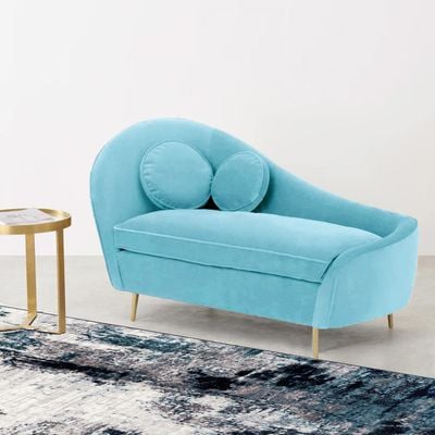Classic 2 Seater Velvet Sofa - Blue