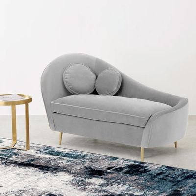 Classic 2 Seater Velvet Sofa - Light Grey