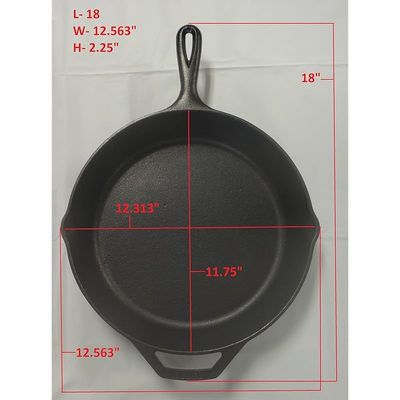 Lodge Pre-Seasoned Cast Iron Round Skillet/Frying Pan 30.5 Cm - Black