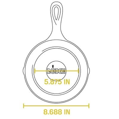 Lodge Pre-Seasoned Cast Iron Round Skillet/Frying Pan 20.3 Cm - Black