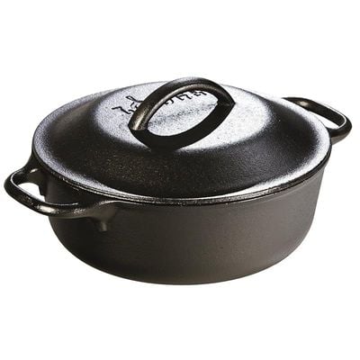 Lodge 2 Quart Cast Iron Dutch Oven. Pre-Seasoned Pot With Lid - Black