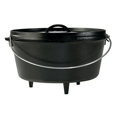 Lodge Pre-Seasoned Cast Iron Deep Dutch Oven 30.48 Cm (7.57 L) - Black