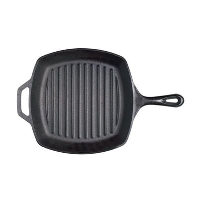 Lodge Pre-Seasoned Cast Iron Grill Pan With Assist Handle 10.5 Inch - Black