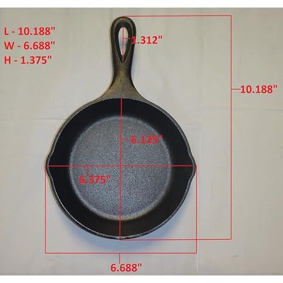 Lodge Cast Iron Pre-Seasoned Round Skillet/Frying Pan - Black, 6.5 Inch - Black