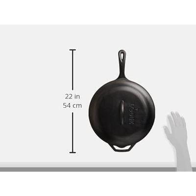 Lodge Pre-Seasoned Cast Deep Skillet With Iron Cover And Assist Handle - Black