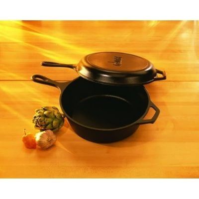 Lodge Pre-Seasoned Cast Iron Combo Cooker (3 L) - Black