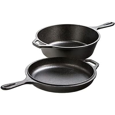 Lodge Pre-Seasoned Cast Iron Combo Cooker (3 L) - Black