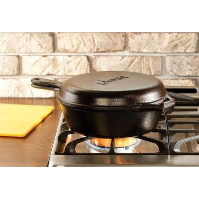 Lodge Pre-Seasoned Cast Iron Combo Cooker (3 L) - Black