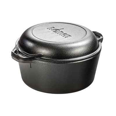 Lodge Cast Iron Double Dutch Oven (5 Quart) - Black