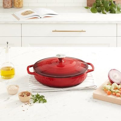 Lodge Color Enamel Covered Casserole (3 Quart) - Spice Red