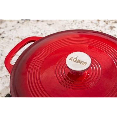 Lodge Color Enamel Covered Casserole (3 Quart) - Spice Red