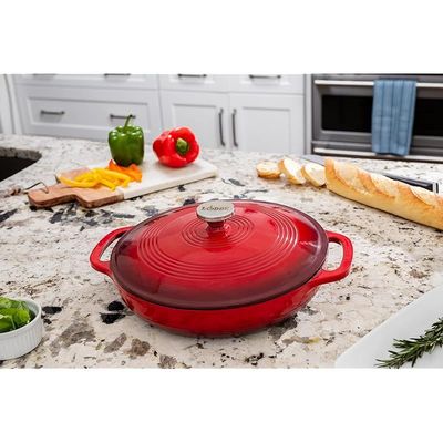 Lodge Color Enamel Covered Casserole (3 Quart) - Spice Red