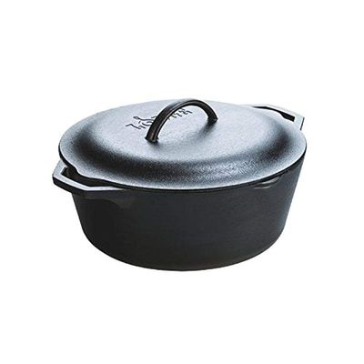 Lodge Cast Iron Dutch Oven. Pre-Seasoned L10D0L3 (7 Qt) - Black