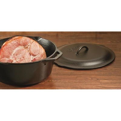 Lodge Cast Iron Dutch Oven. Pre-Seasoned L10D0L3 (7 Qt) - Black