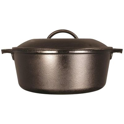 Lodge Cast Iron Dutch Oven. Pre-Seasoned L10D0L3 (7 Qt) - Black