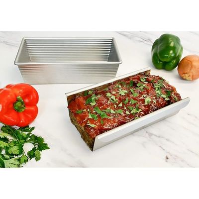 USA Pan Bakeware Aluminized Steel Meat Loaf Pan With Insert