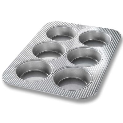 USA Pan Bakeware Mini Round Cake And Cinnamon Roll Pan, Nonstick & Quick Release Coating, 6 Well