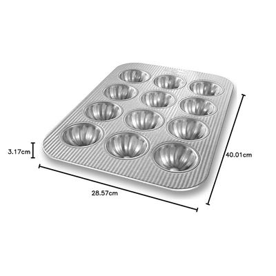 USA Pan Bakeware Mini Fluted Cupcake Pan, 12 Well, Nonstick & Quick Release Coating