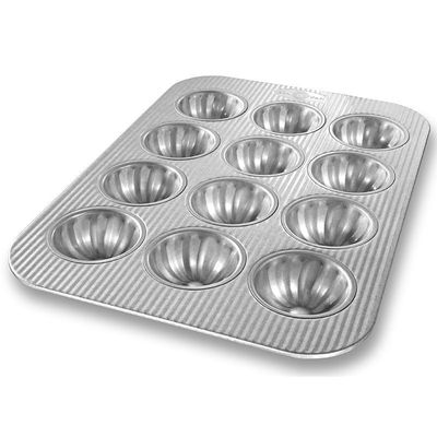 USA Pan Bakeware Mini Fluted Cupcake Pan, 12 Well, Nonstick & Quick Release Coating