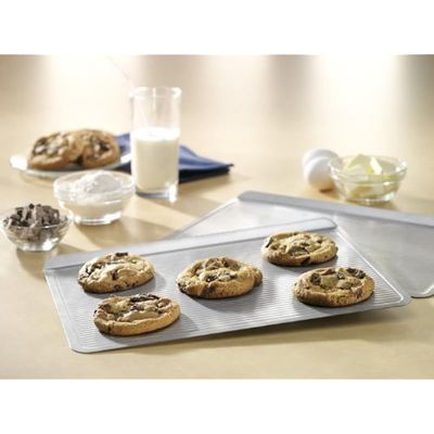 USA Pan Bakeware Cookie Sheet, Large, Warp Resistant Nonstick Baking Pan Silver