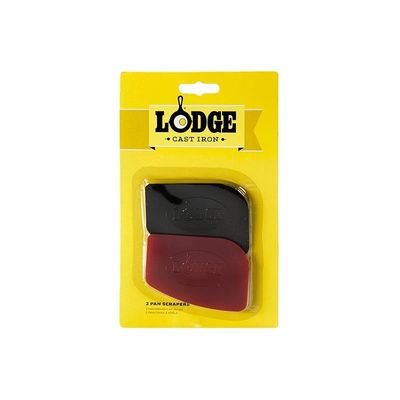 Lodge Scraper Handheld Cast Iron 2 Pieces Pan Scrapers - Red/Black