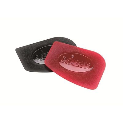 Lodge Scraper Handheld Cast Iron 2 Pieces Pan Scrapers - Red/Black