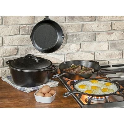 Lodge Seasoned Cast Iron Piece Bundle 5 Piece - Black