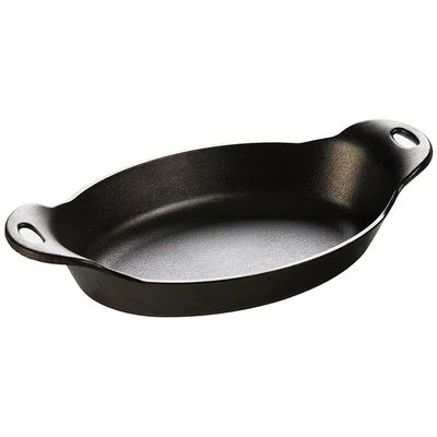 Lodge Hosd Oval Cast Iron Heat Treated Pre-Seasoned Serving Dish (1.06 L) - Black