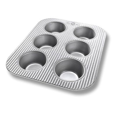 USA Pan Bakeware Toaster Oven Muffin Pan, 6 Well, Nonstick & Quick Release Coating