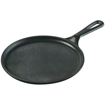 Lodge Cast Iron Round Griddle 8.38 In - Black