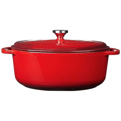 Lodge Enameled Cast Iron Oval Dutch Oven (7-Quart) - Red