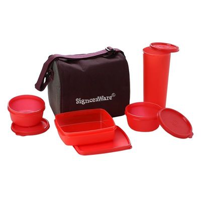 Signoraware Best Jumbo Lunch With Bag - Red