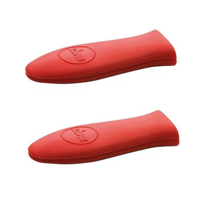 Lodge Silicone Hot Handle Holder Oven Pan Mitts Cast Iron Skillet Dutch Oven - Red