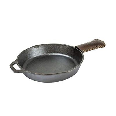 Lodge Cast Iron Frying Pan With Nokona Leather Hot Handle Holder 30Cm