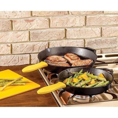 Lodge Seasoned Cast Iron 2 Skillet Bundle 12 And 10.25 Inch Set