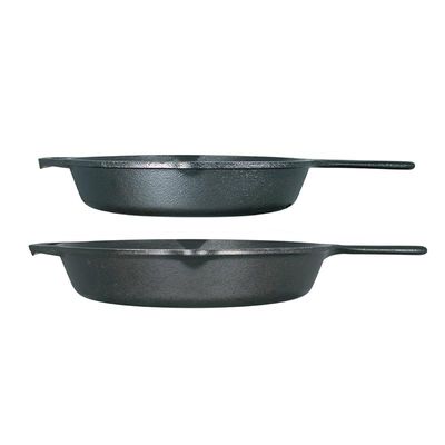 Lodge Seasoned Cast Iron 2 Skillet Bundle 12 And 10.25 Inch Set